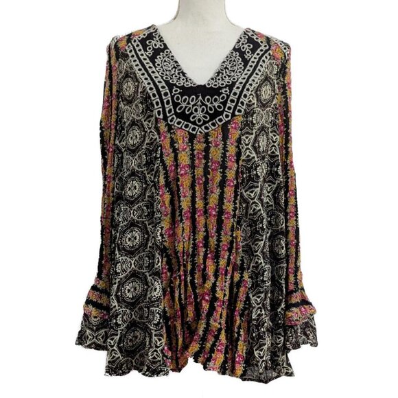 NWT: Free People Falling Into You Multi Print Floral Print Tunic Top/Dress - Picture 4 of 7